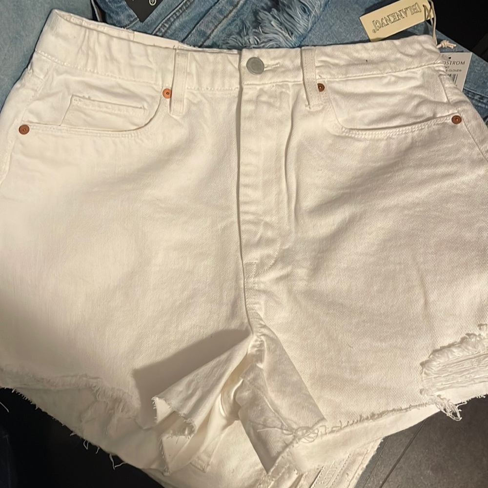 Blank NYC white denim shorts